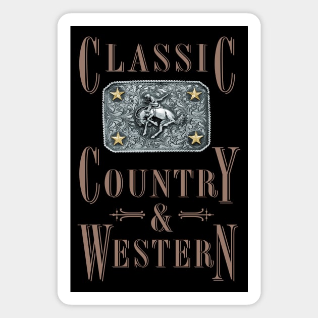 Bucking Bronco - Country and Western Belt Buckles Magnet by PLAYDIGITAL2020